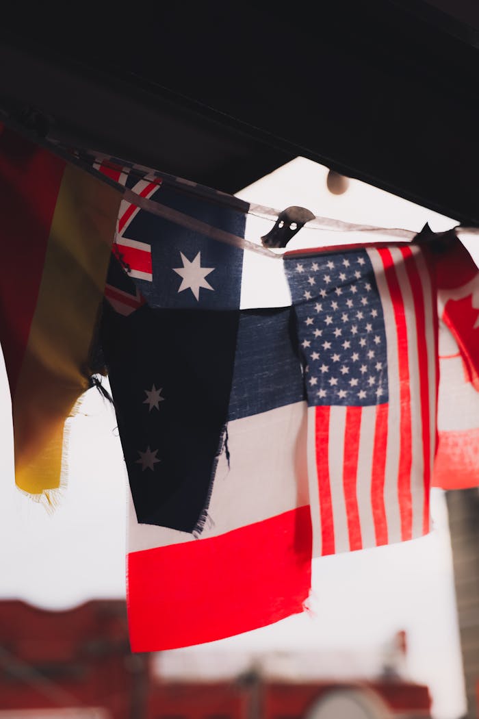 Close-up Photo of Different Flags